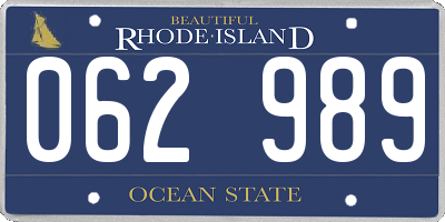 RI license plate 062989