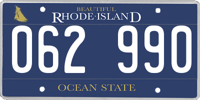 RI license plate 062990