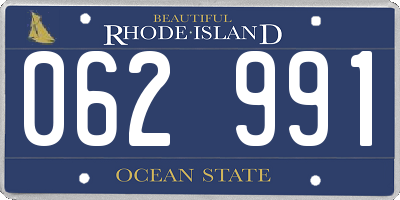 RI license plate 062991