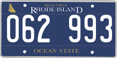 RI license plate 062993
