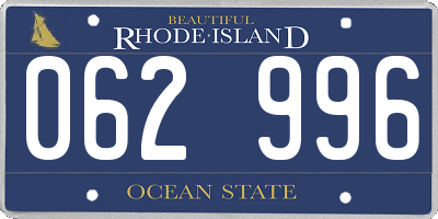 RI license plate 062996