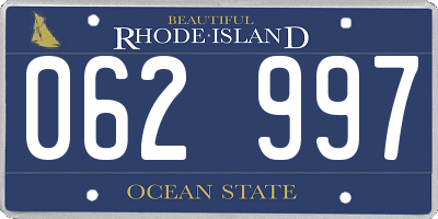 RI license plate 062997