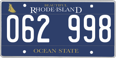 RI license plate 062998