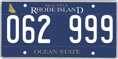 RI license plate 062999