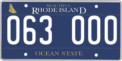 RI license plate 063000