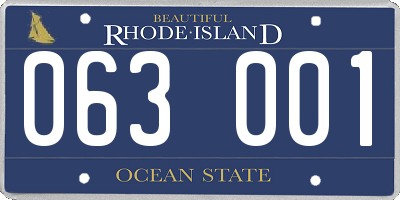 RI license plate 063001