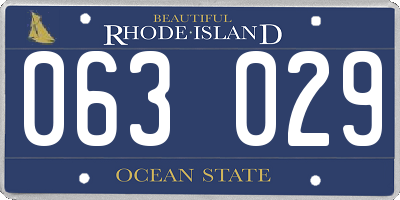 RI license plate 063029