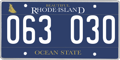 RI license plate 063030