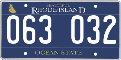 RI license plate 063032
