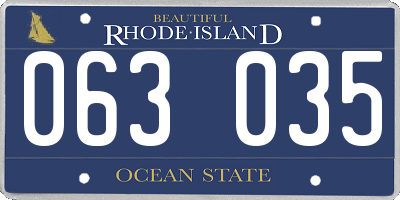 RI license plate 063035
