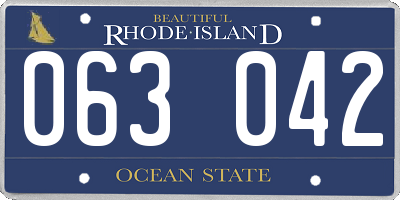 RI license plate 063042