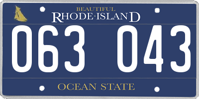 RI license plate 063043