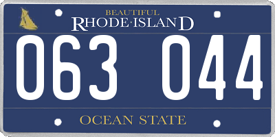 RI license plate 063044