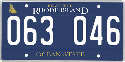 RI license plate 063046