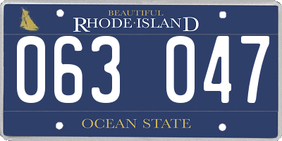 RI license plate 063047
