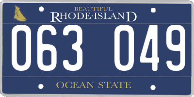 RI license plate 063049