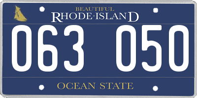 RI license plate 063050