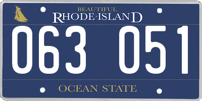 RI license plate 063051