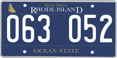 RI license plate 063052