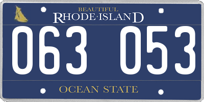 RI license plate 063053