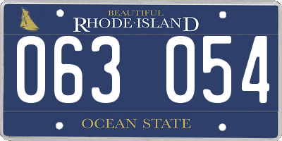RI license plate 063054