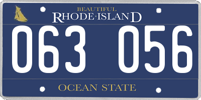 RI license plate 063056