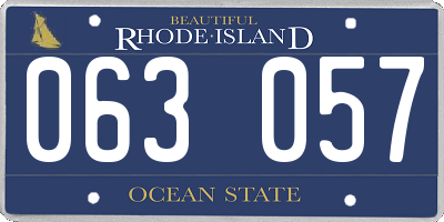 RI license plate 063057