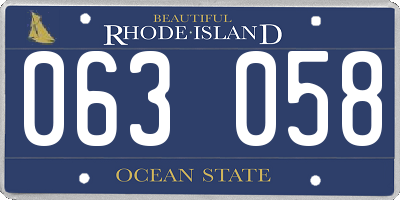 RI license plate 063058