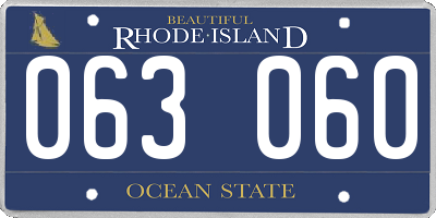 RI license plate 063060