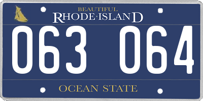 RI license plate 063064