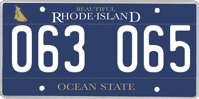 RI license plate 063065