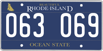 RI license plate 063069