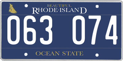 RI license plate 063074