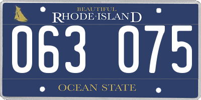 RI license plate 063075