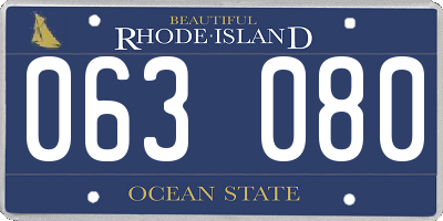 RI license plate 063080