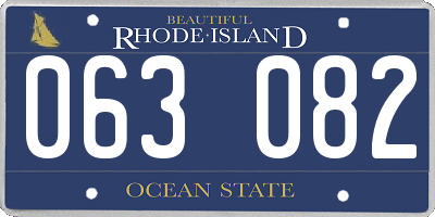 RI license plate 063082