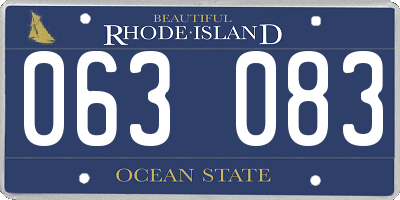 RI license plate 063083