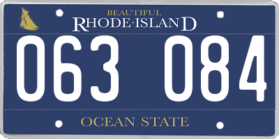 RI license plate 063084