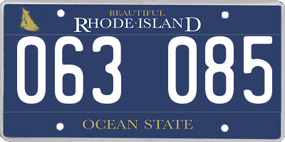 RI license plate 063085