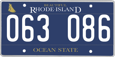 RI license plate 063086