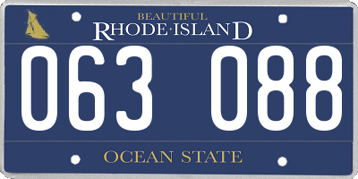 RI license plate 063088