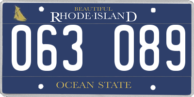 RI license plate 063089