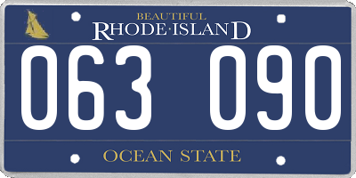RI license plate 063090