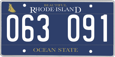 RI license plate 063091