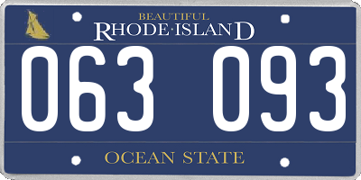 RI license plate 063093