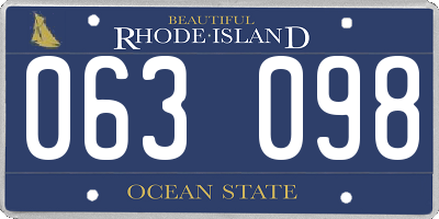 RI license plate 063098