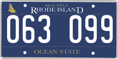 RI license plate 063099