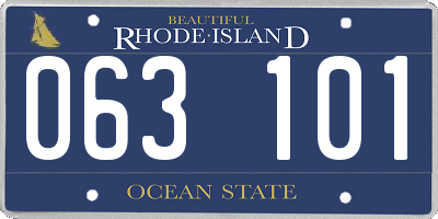 RI license plate 063101