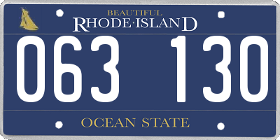RI license plate 063130