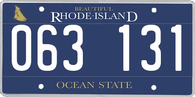 RI license plate 063131